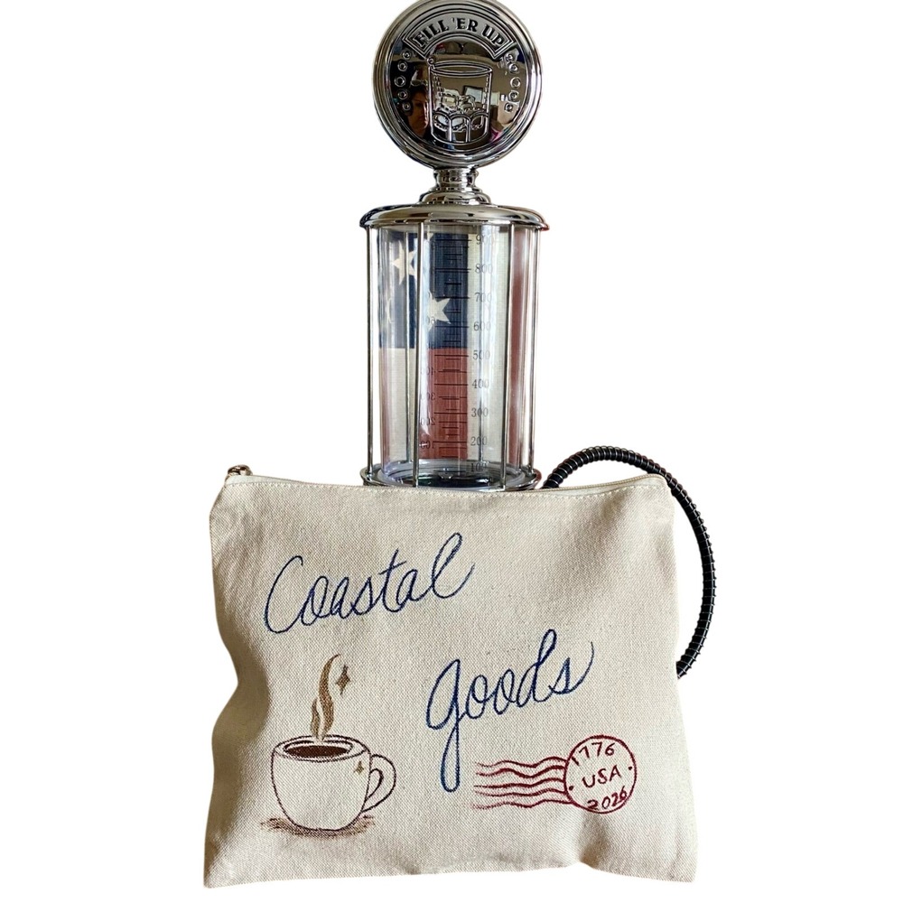 Coastal Goods Leisure Pouch Hand Painted Coastal Americana Canvas Travel Pouch